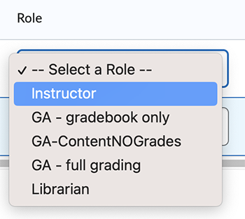 Select instructor role