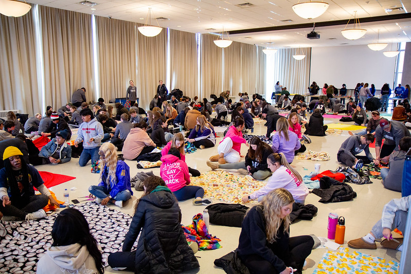 Students making blankets  at mlk day students making blankets  at mlk day