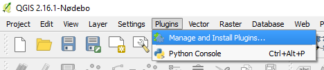 Plugins menu item